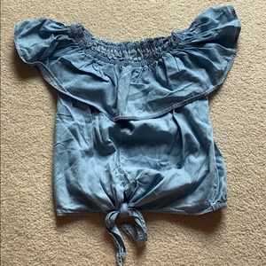 Express Layered Off The Shoulder Ruffled Top